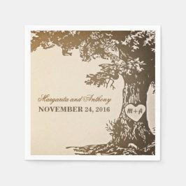 guardanapos de papel velho de carvalho