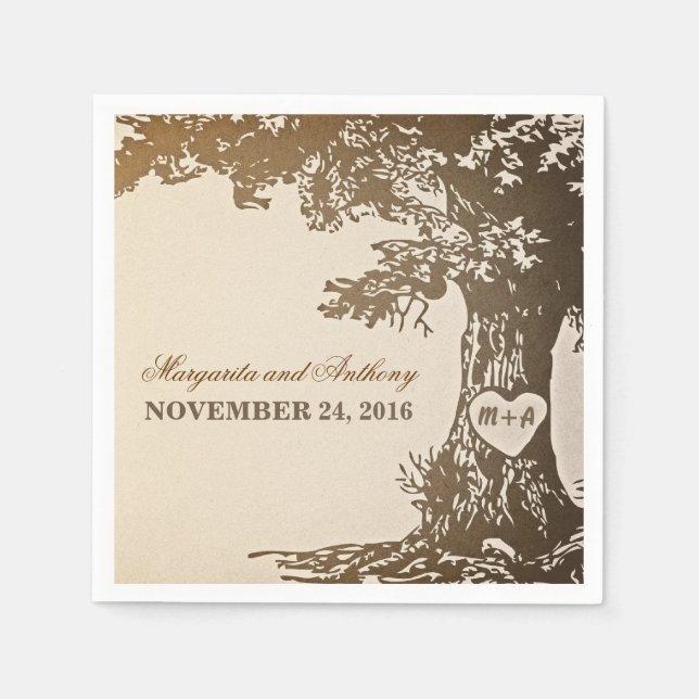 guardanapos de papel velho de carvalho (Frente)