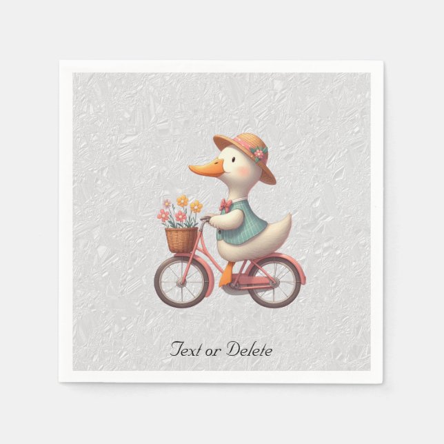 Guardanapos de Pato de Bicicleta Floral (Frente)