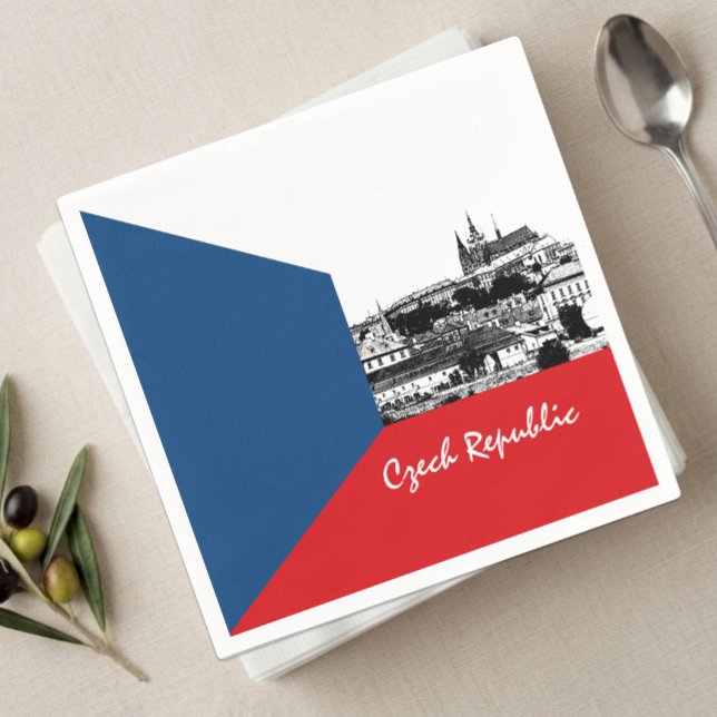 Guardanapos de Praga, bandeira da República Tcheca (Czech Flag / Prague Napkins)