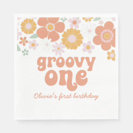 Guardanapos de primeiro aniversário Groovy One Ret