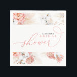 Guardanapos de qualquer chuveiro de grama de Pampa<br><div class="desc">Flores cor-de-rosa e grama de pampas casamento,  chá de bebê,  chuveiro de casal...  guardanapos</div>