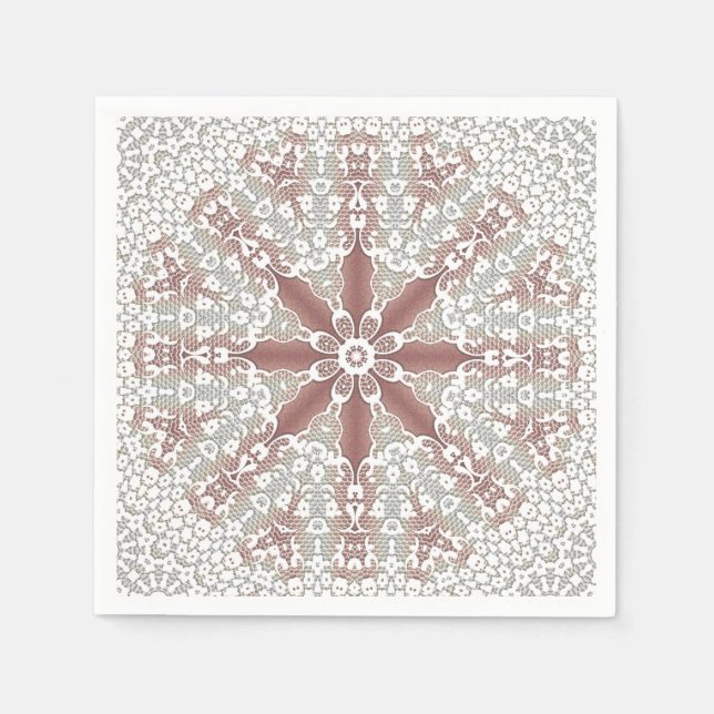 Guardanapos de Renda Floral Branca Elegante (Frente)