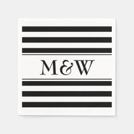 guardanapos de rico preto e branco listrados para 