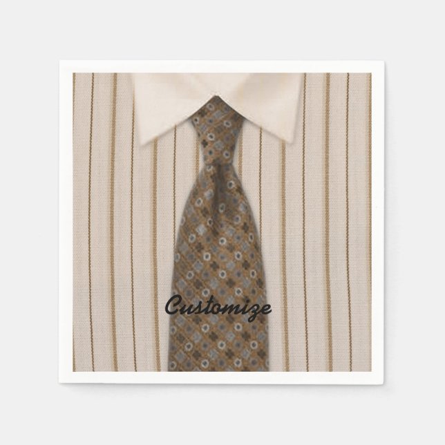 Guardanapos de terno masculino camisa marrom e gra (Frente)