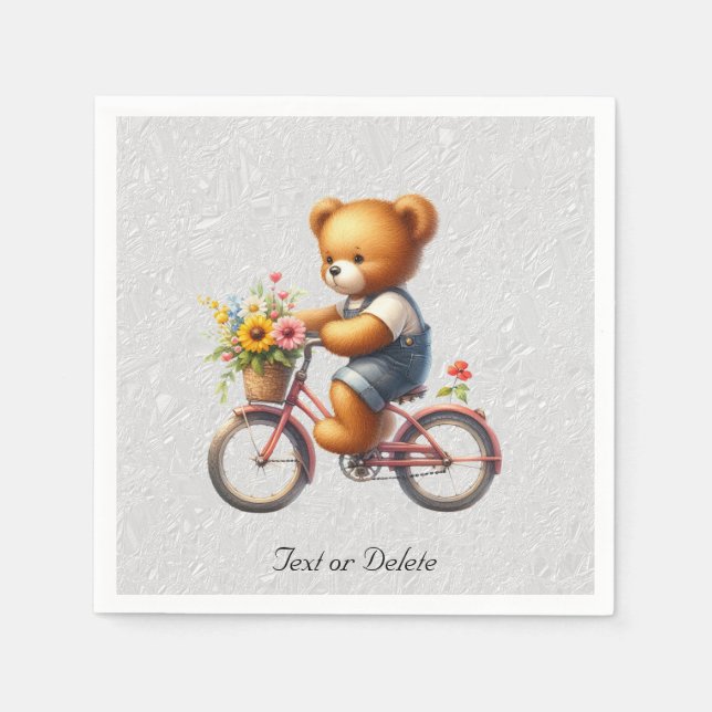 Guardanapos de Urso de Bicicleta Floral (Frente)