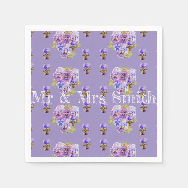 Guardanapos Decoração Roxo Pansy Desbotado lilás (Frente)