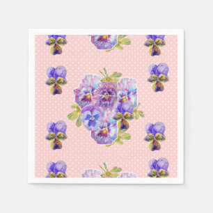 Guardanapos decorativos Pink Dot Shabby Chic Pansy