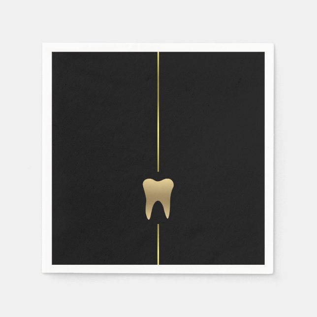 Guardanapos dentários Dourados minimalistas (Frente)