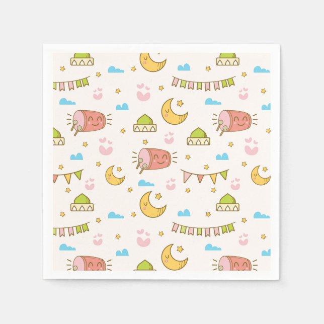 Guardanapos divertidos e coloridos para festa de R (Frente)