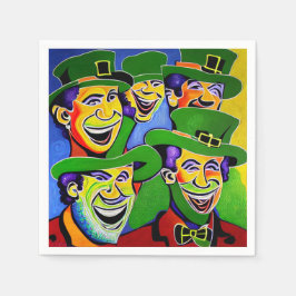 Guardanapos do Dia de São Patrício com Leprechauns