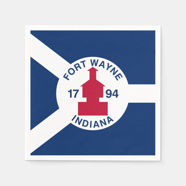 Guardanapos Flag Fort Wayne, Indiana (Frente)