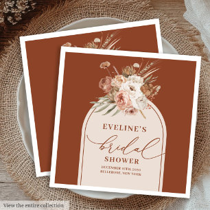 Guardanapos Florais Boho de Terracota para Chá de 