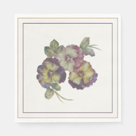 Guardanapos Florais de Aquarela Amor-Perfeito | Ma