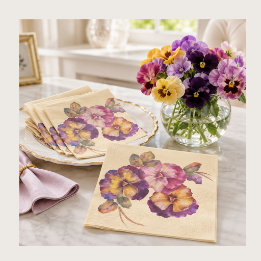 Guardanapos Florais de Pansy Macio | Todos os Dias