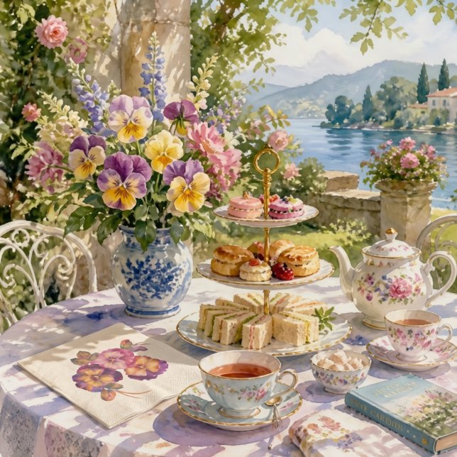 Guardanapos Florais de Pansy Macio | Todos os Dias (Pansy Garden Party Afternoon Tea paper napkins for the perfect spring party celebrations)