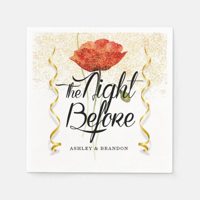 Guardanapos Florais Mínimos da Noite Antes do Ensa (Frente)
