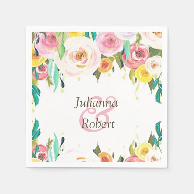 Guardanapos florais pastéis (Frente)