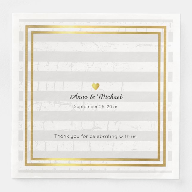 guardanapos jantados elegantes com listras pálidas (Frente)