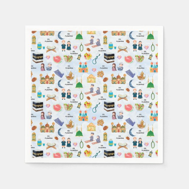 Guardanapos Kids Eid Mubarak – Design Islâmico Col (Frente)