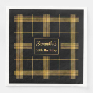 Guardanapos Monograma Luxo Preto Dourado Acento de
