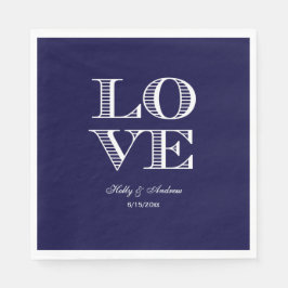 Guardanapos Navy Blue White LOVE