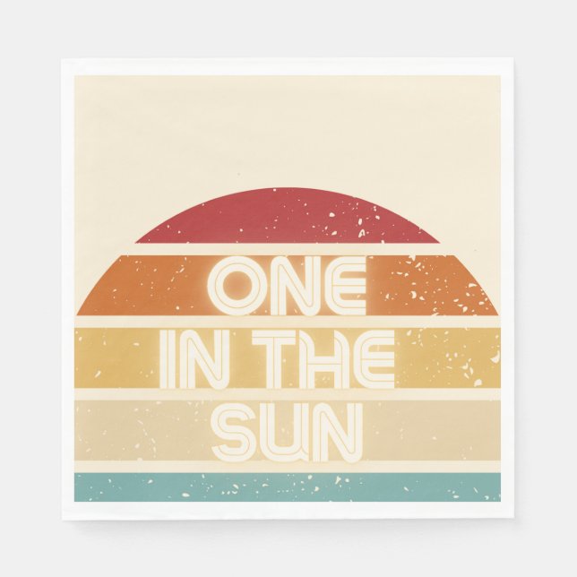 Guardanapos One in the Sun Retro Beach Party (Frente)