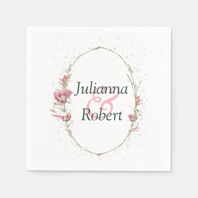 Guardanapos papoulas rosa (Frente)