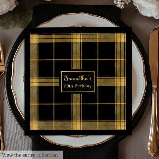 Guardanapos para 50º Aniversário Preto Dourado Nom
