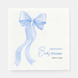 Guardanapos para baby shower com laço adorável.