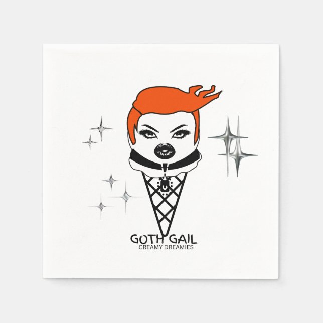 Guardanapos para bebida Creamy Dreamies Goth Gail  (Frente)