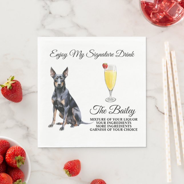 Guardanapos para Bebida de Casamento do Pinscher A (Insitu)