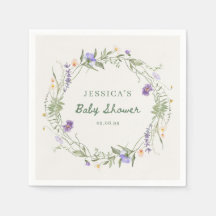 Guardanapos para Chá de Bebê Baby in Bloom Wildflo