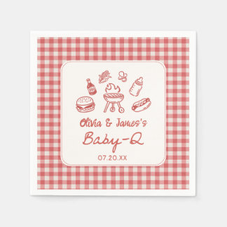 Guardanapos para Chá de Bebê Baby Q Churrasco no Q