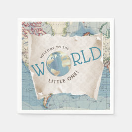 Guardanapos para Chá de Bebê com Mapa Antigo