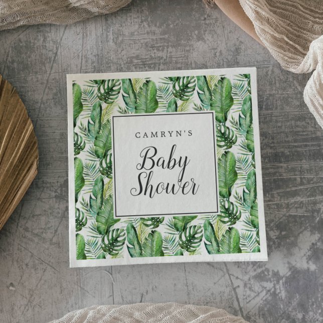 Guardanapos para Chá de Bebê de Palma Tropical Sel (Criador carregado)