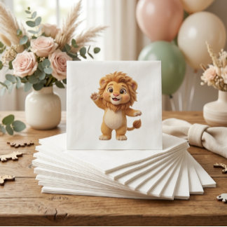 Guardanapos para Chá de Bebê do Leãozinho Fofa