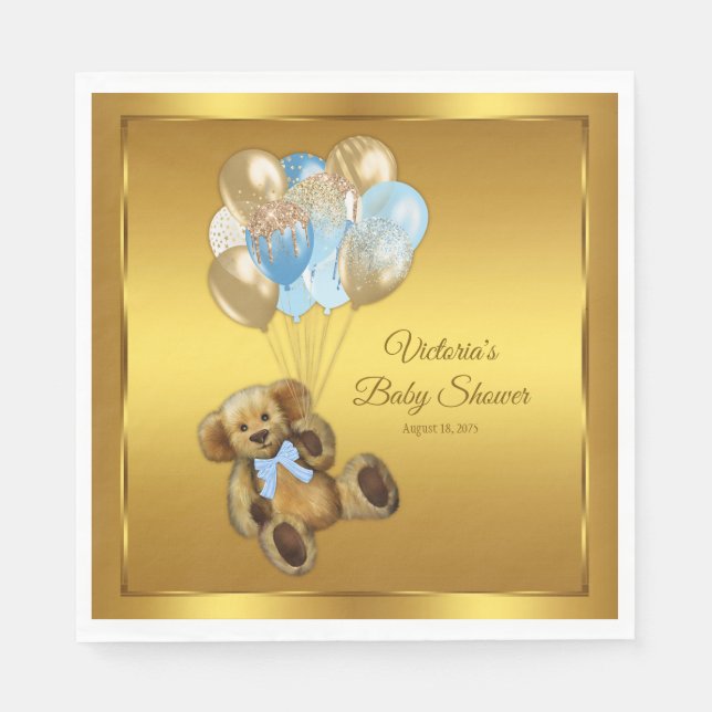 Guardanapos para Chá de Bebê do Ursinho Teddy Meni (Frente)