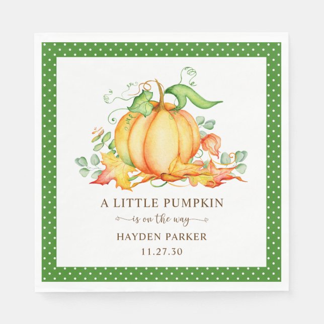 Guardanapos para Chá de Bebê Little Pumpkin (Frente)
