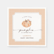 Guardanapos para Chá de Bebê Little Pumpkin Gingha