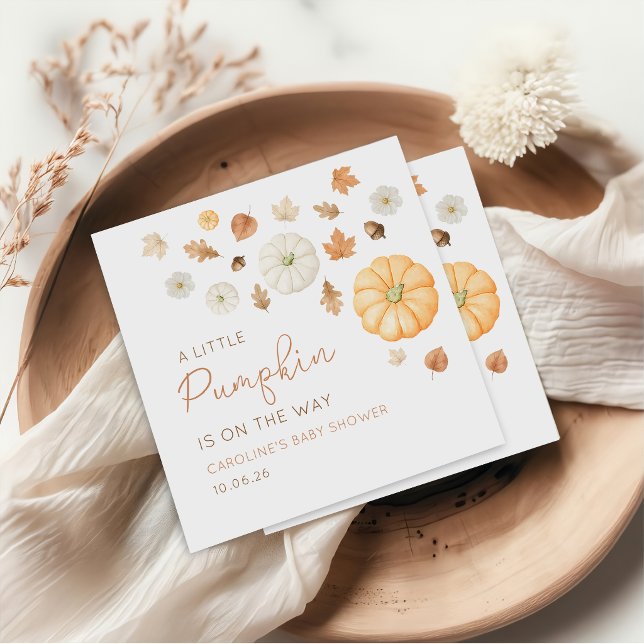 Guardanapos para Chá de Bebê Little Pumpkin Outono (Criador carregado)