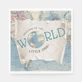 Guardanapos para Chá de Bebê Mapa Antigo