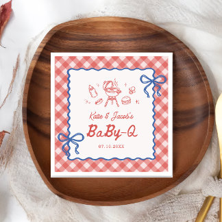 Guardanapos para Chá de Bebê Red Barbecue Baby-Q