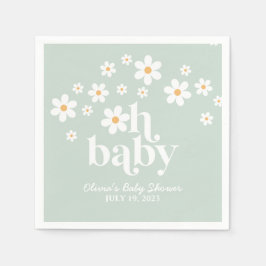 guardanapos para chá de bebê verde boho Daisy