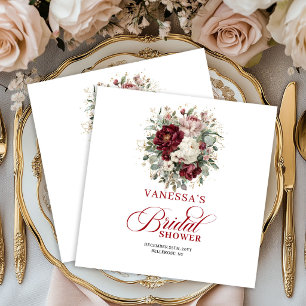 Guardanapos para Chá de Noiva Chic Marsala Floral