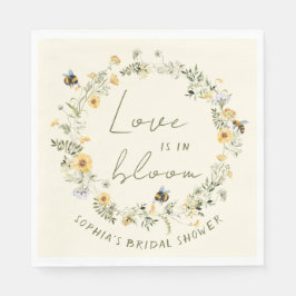 Guardanapos para Chá de Noiva com Abelha e Flor Si