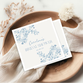 Guardanapos para Chá de Noiva com Floral Azul Chin