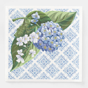 Guardanapos para Chá de Noiva de Azulejos Azuis de