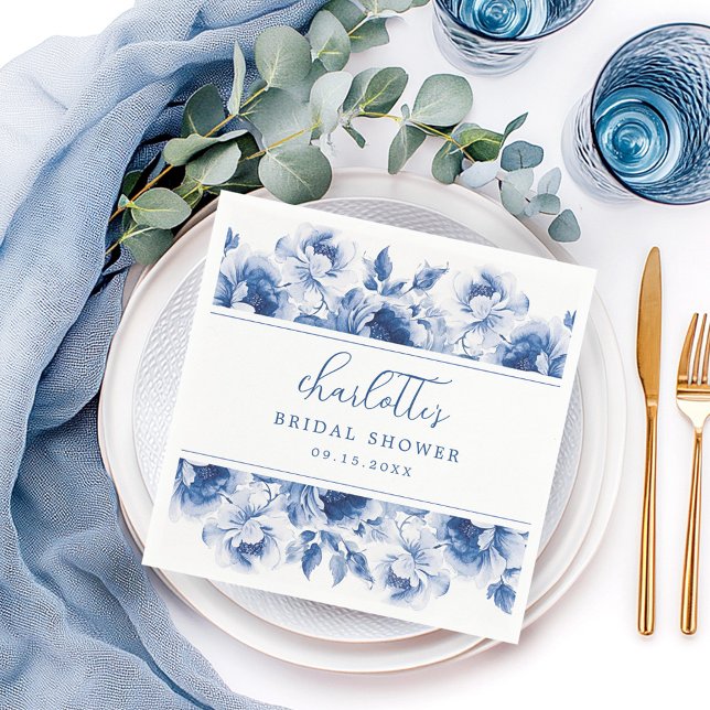 Guardanapos para Chá de Noiva Floral em Aquarela (Criador carregado)