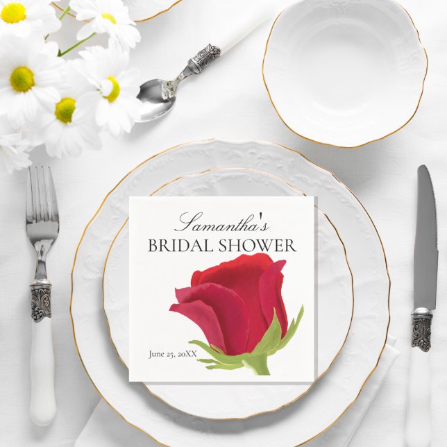 Guardanapos para Chá de Noiva Rosa Vermelha (Criador carregado)